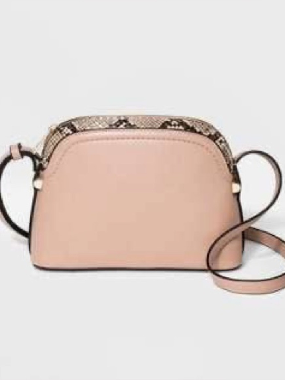 A New Day Crossbody Bag in Blush with Snake-Print Trim NWT